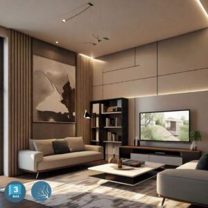 Imagen del curso 3Ds MAX + Lumion de Arq.tec, mostrando un modelo arquitectónico modelado en 3Ds MAX y renderizado con iluminación realista, vegetación y entorno en Lumion.