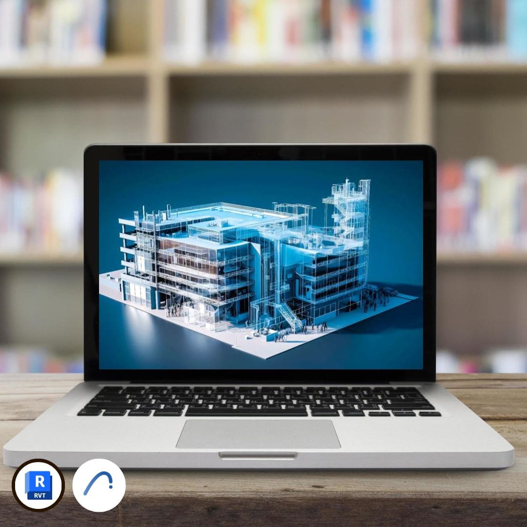 Imagen del curso BIM 0 a 100 de Arq.tec, que integra Revit y ArchiCAD para arquitectura, estructuras, instalaciones, cómputo y presupuesto.