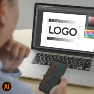 Imagen del curso Diseño con Illustrator de Arq.tec, mostrando gráficos vectoriales, logotipos y composiciones visuales profesionales.