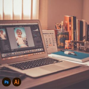 Imagen del curso Photoshop e Illustrator de Arq.tec, enfocada en la creación de presentaciones, láminas y piezas gráficas para arquitectura y diseño.