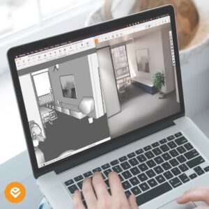Imagen del curso Renderizado con Enscape de Arq.tec, mostrando renders arquitectónicos en tiempo real aplicados a proyectos de interiores y exteriores.