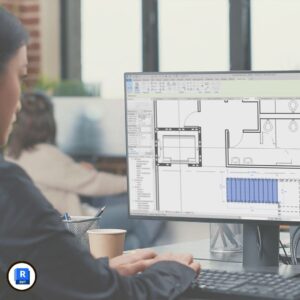 Imagen del curso Revit Modelado 3D de Arq.tec, mostrando un modelo tridimensional arquitectónico desarrollado en Revit BIM.