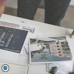 Imagen del curso SketchUp 0 a 100 de Arq.tec, mostrando un modelo 3D arquitectónico e interior con mobiliario diseñado en SketchUp.