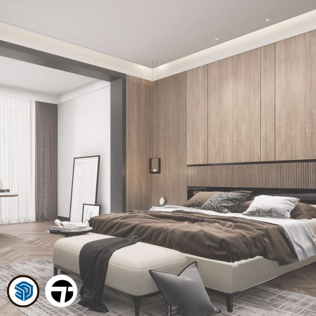 Imagen del curso SketchUp + Twinmotion de Arq.tec, mostrando modelado 3D en SketchUp y renderizado fotorrealista en Twinmotion aplicado a proyectos arquitectónicos.