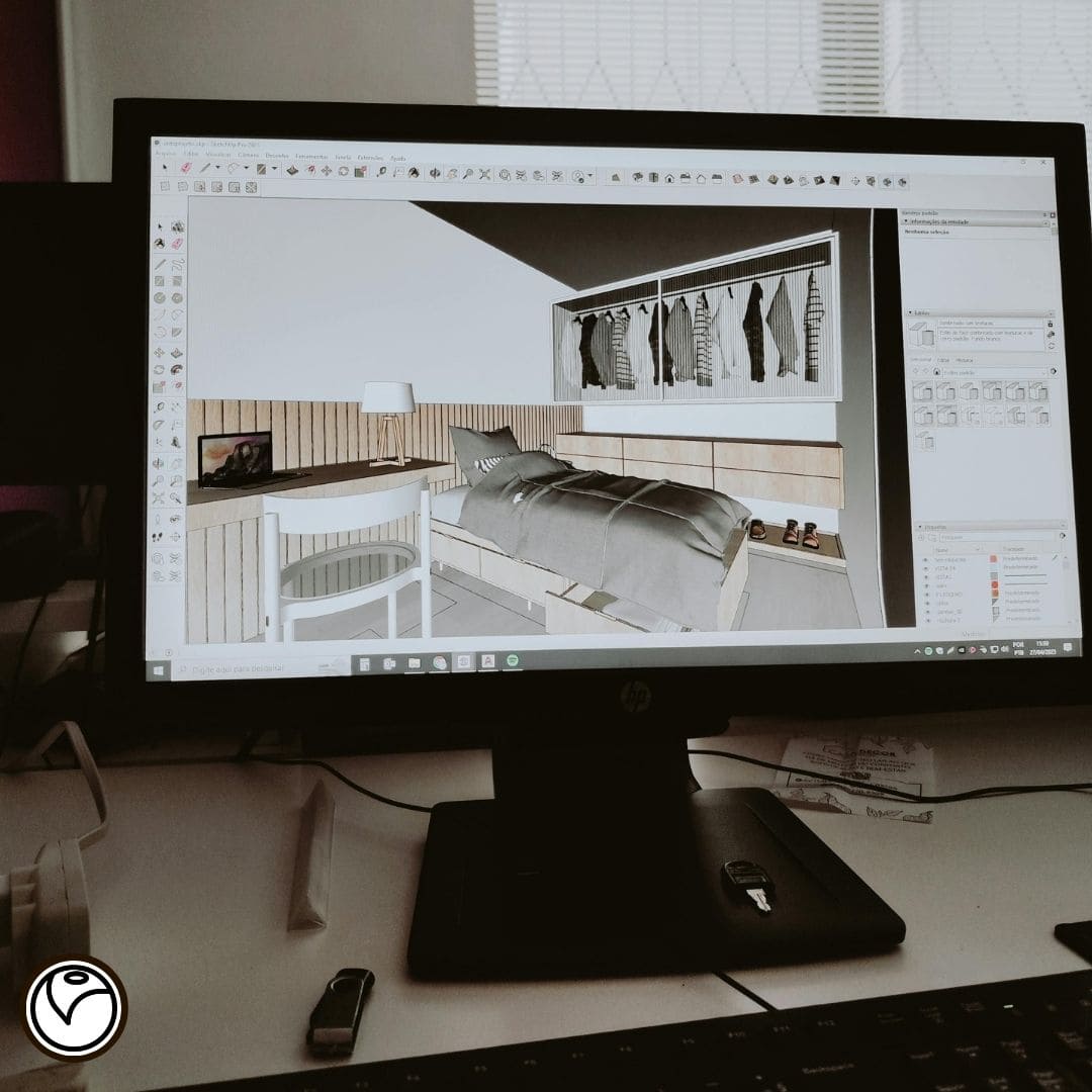 Imagen del curso V-Ray para SketchUp de Arq.tec, mostrando renders arquitectónicos fotorrealistas con iluminación y materiales avanzados.